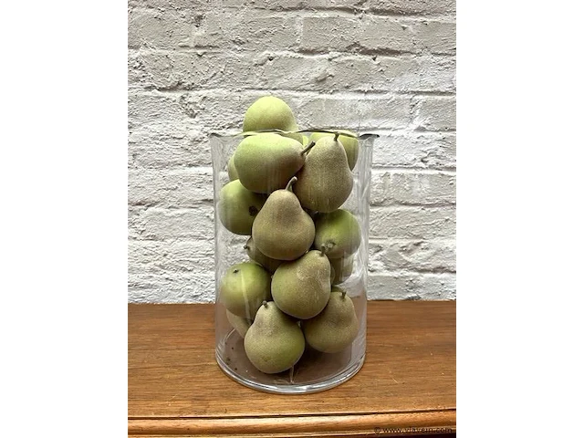Vaas glas met peren h:25 cm - afbeelding 1 van  1