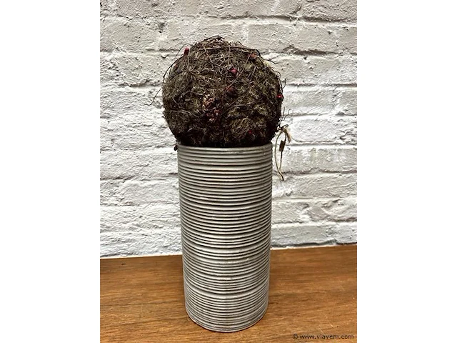 Vaas keramiek grijs h:25cm - afbeelding 1 van  1