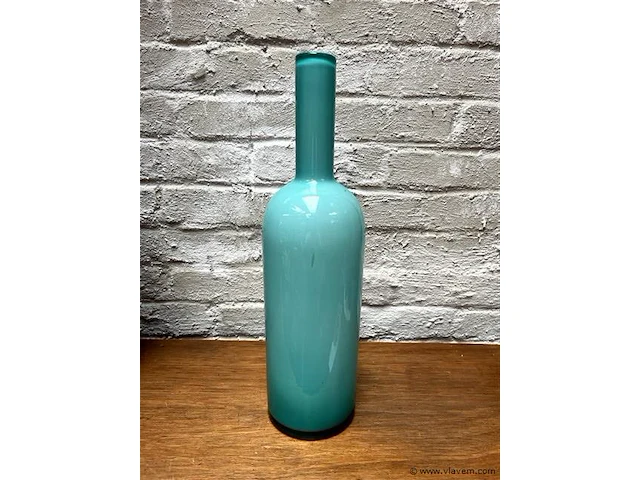 Vaas turquoise glas h:35cm - afbeelding 1 van  1