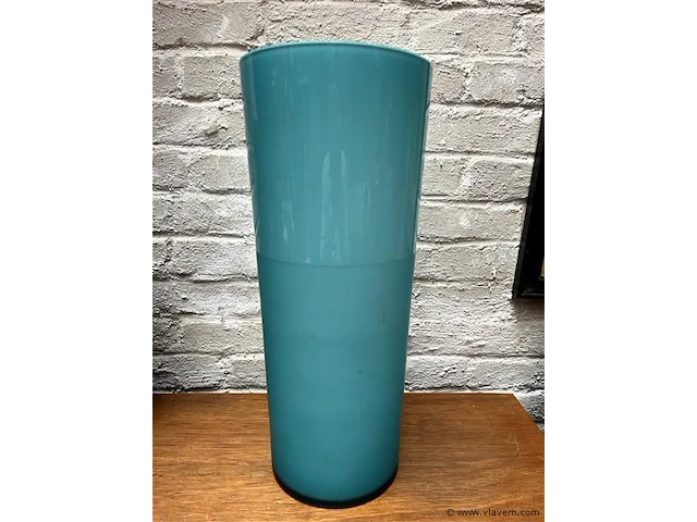 Vaas turquoise glas h:40cm - afbeelding 1 van  1