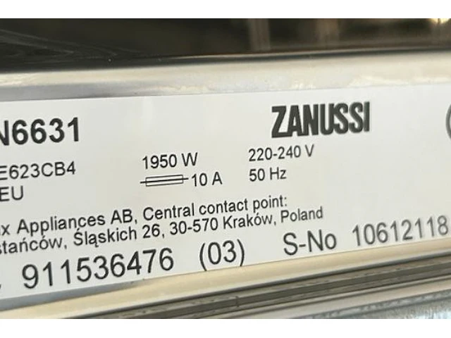 Vaatwasser zanussi - afbeelding 6 van  8