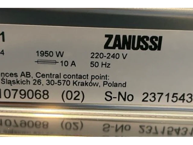Vaatwasser zanussi - afbeelding 6 van  8