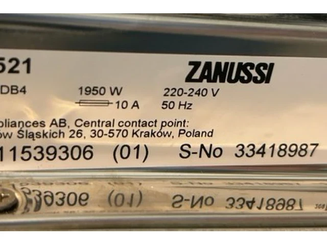 Vaatwasser zanussi - afbeelding 6 van  7