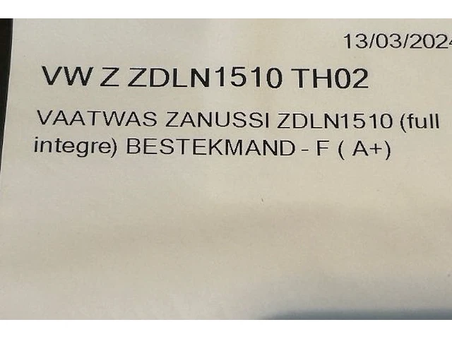 Vaatwasser zanussi - afbeelding 9 van  9