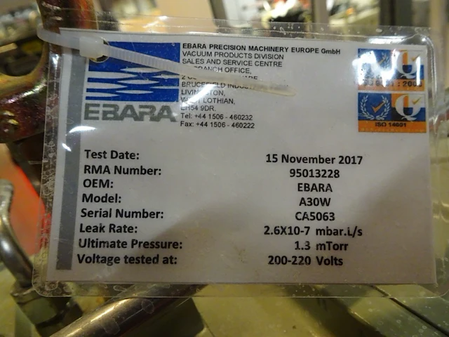Vacuum pump ebara - afbeelding 3 van  9