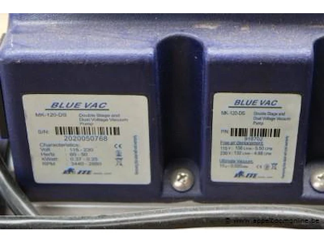 Vacuumpomp bleu vac mk-120-ds, 230v, twee traps, werking niet gekend - afbeelding 2 van  2