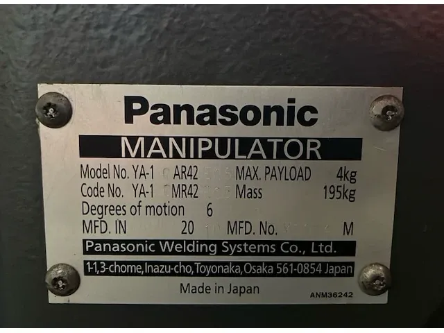 Valk welding panasonic tb-1800 lasrobot - afbeelding 5 van  9