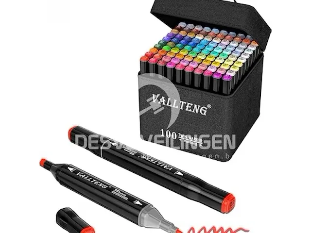 Vallteng 100 kleuren permanente art markers - afbeelding 1 van  1