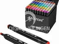 Vallteng 100 kleuren permanente art markers - afbeelding 1 van  2