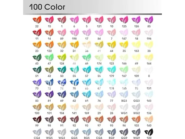 Vallteng 100 kleuren permanente art markers - afbeelding 2 van  2