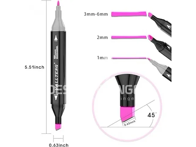 Vallteng 100 kleuren permanente art markers - afbeelding 2 van  3
