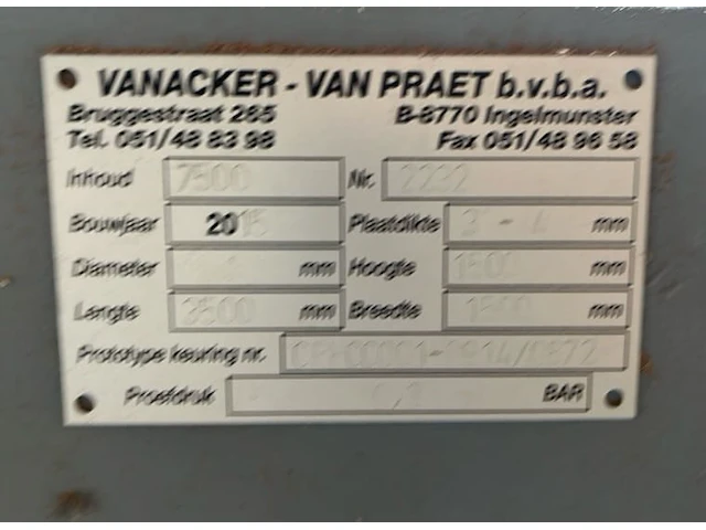 Vanacker-van praet gasolietank - afbeelding 8 van  9