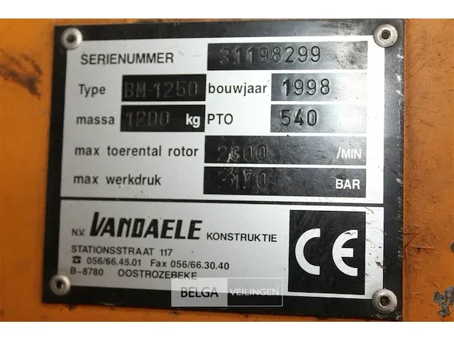 Vandaele klepelmaaier + arm - afbeelding 2 van  10