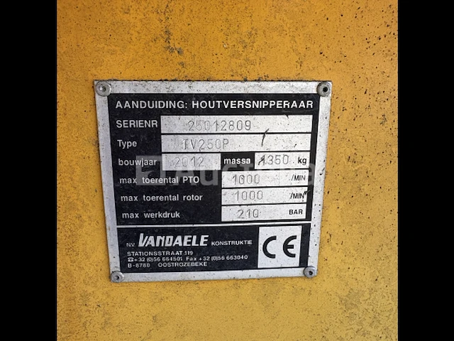 Vandaele tv250 molen - afbeelding 12 van  12