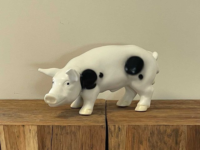 Varken staand h25cm x l60cm wit/zwart - afbeelding 1 van  1