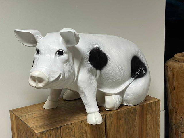 Varken zit h50cm x l100cm wit/zwart - afbeelding 1 van  2