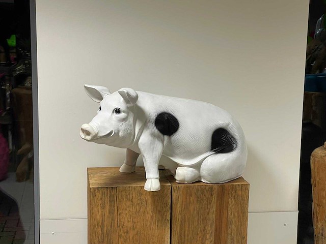 Varken zit h50cm x l100cm wit/zwart - afbeelding 2 van  2