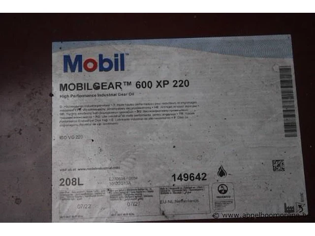 Vat tandwielkastolie mobil, 600 xp 220, 208l - afbeelding 2 van  3