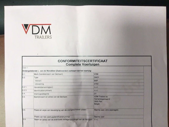 Vdm - 2024 - dieplader - auto aanhanger - afbeelding 4 van  12