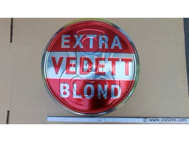 Vedette extra blond origineel reclamebord metaal - afbeelding 1 van  3