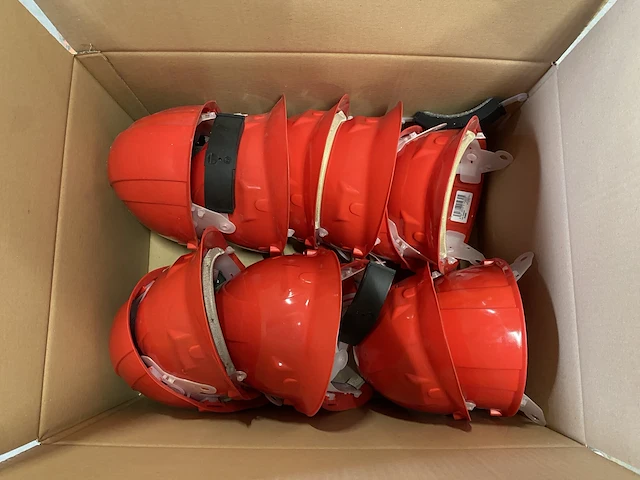 Veiligheidshelmen rood - 12st - afbeelding 1 van  4