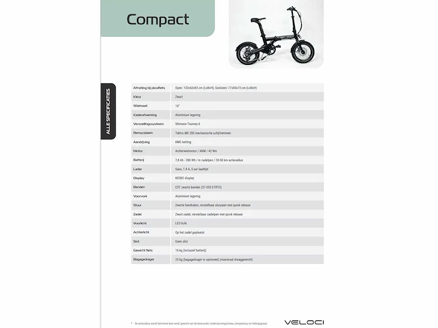 Veloci compact plooifiets - afbeelding 25 van  31
