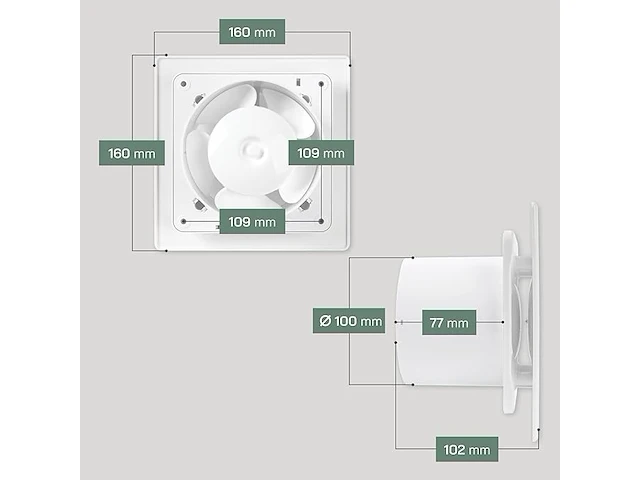 Vent systems elektrische 2-traps ventilator (100 mm) - afbeelding 4 van  5
