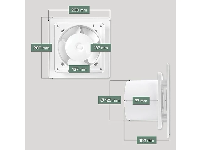 Vent systems elektrische 2-traps ventilator (125 mm) - afbeelding 5 van  5