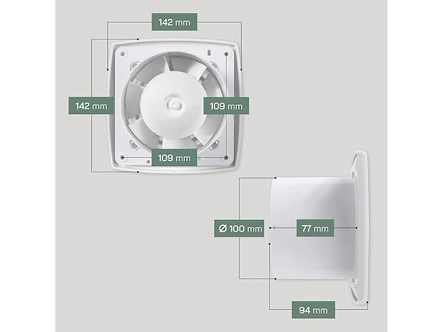 Vent systems elektrische ventilator (100 mm) - afbeelding 3 van  4