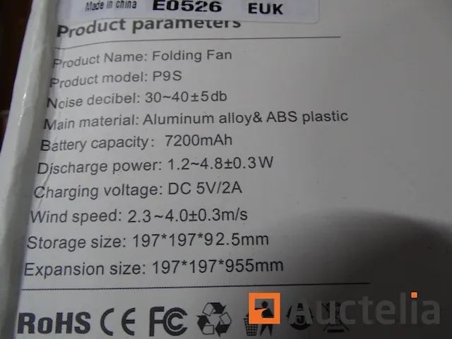 Ventilateur dépliable opvouwbare ventilator p9s - afbeelding 2 van  3