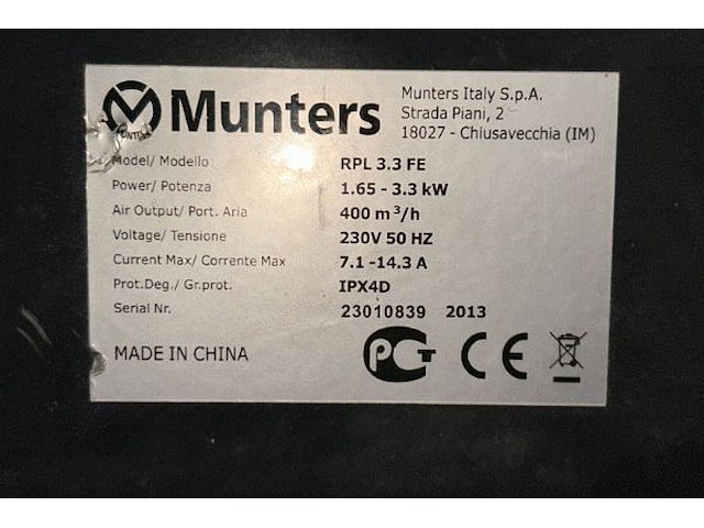 Ventilator kachel munters - afbeelding 5 van  5