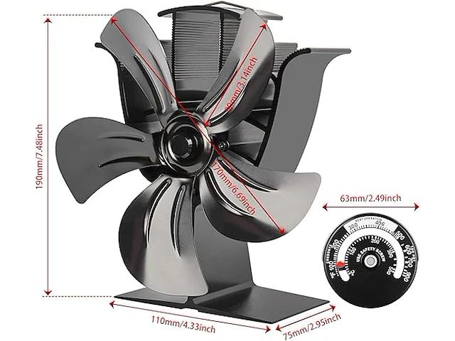 Ventilator kachel warmte aangedreven - afbeelding 2 van  3