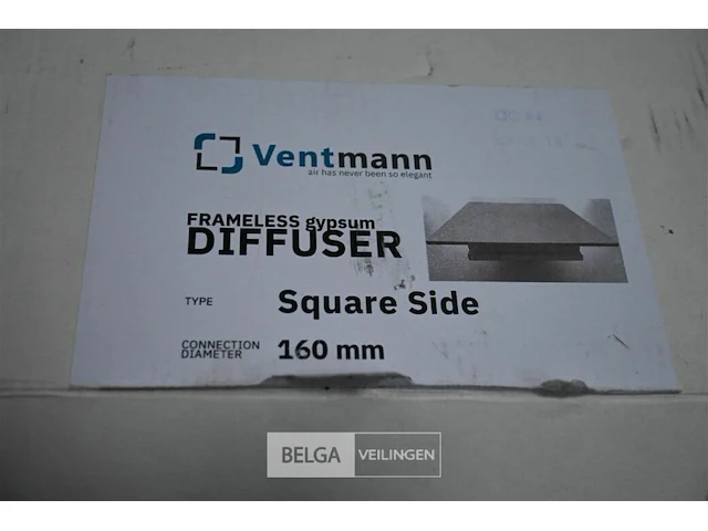 Ventmann diffuser square side ø160 mm - afbeelding 1 van  2