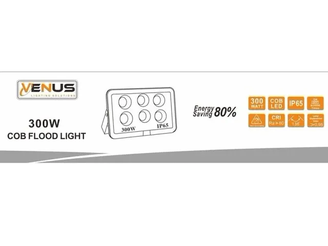 Venus 10x schijnwerper 300w led waterdicht ip65 - 6500k koud wit - afbeelding 5 van  5