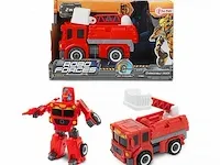 Veranderrobot in brandweerauto 13x20,5x10cm - afbeelding 1 van  1