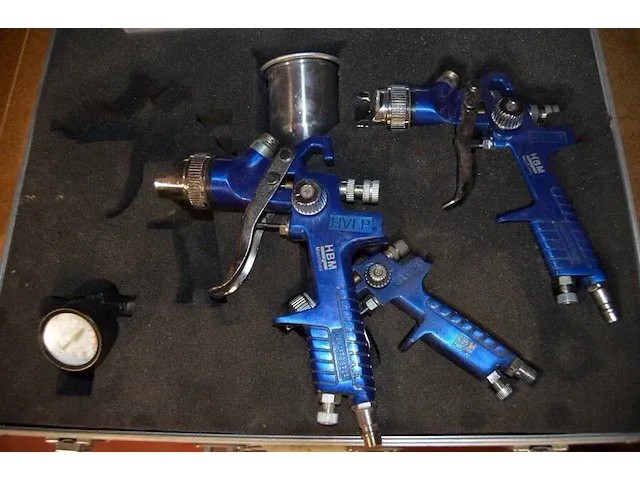 Verfspuitpistolen op perslucht hbm in koffer - afbeelding 5 van  6