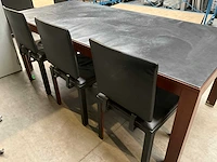 Vergadertafel 220x100 + 3x stoel - afbeelding 1 van  8