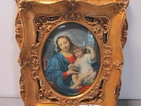 Vergulde kader maria met kind ± 36x31 - afbeelding 1 van  3