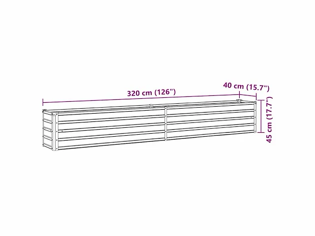 Verhoogde plantenbak - gegalvaniseerd staal - antraciet (2x) - afbeelding 8 van  8