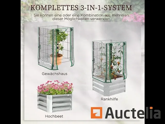 Verhoogde plantenbak, set van 3 kassen met deksel - afbeelding 6 van  6