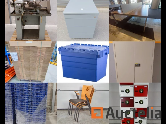 Verhuisdozen, verpakking, kantoormeubilair, horeca, draaibank - geen minimumprijs
