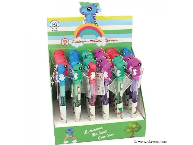 Verlichte balpen dino 16cm 144 stuks - afbeelding 1 van  1