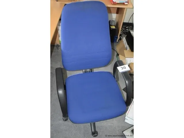 Verr bureaustoel, blauwe stof bekleed - afbeelding 1 van  1