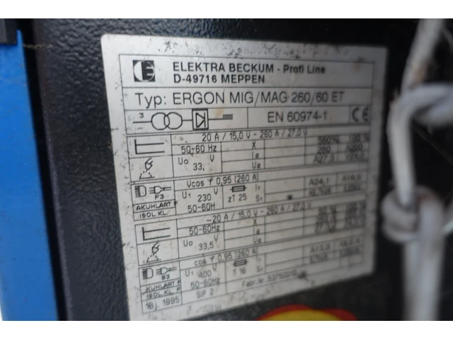 Verrijdbaar lasapparaat elektra beckum - afbeelding 4 van  6
