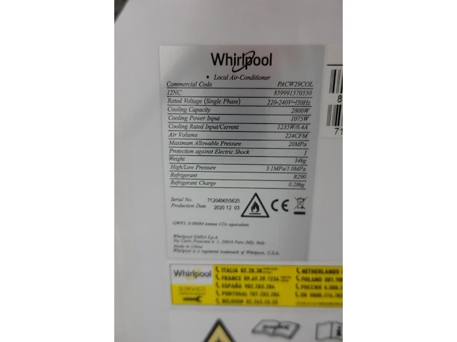 Verrijdbare airco whirlpool - afbeelding 5 van  6