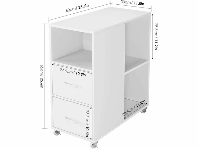 Verrijdbare archiefkast - wit (x2) - afbeelding 3 van  6