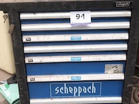 Verrijdbare gereedschapswagen scheppach met inhoud - afbeelding 1 van  5