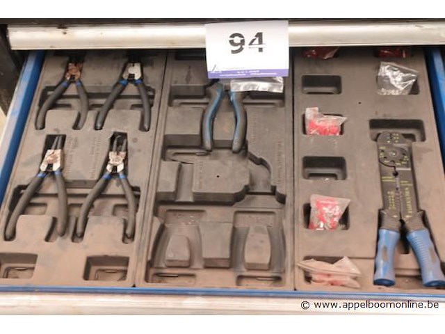 Verrijdbare gereedschapswagen scheppach met inhoud - afbeelding 3 van  5