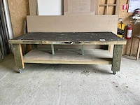 Verrijdbare houten werktafel - afbeelding 2 van  3