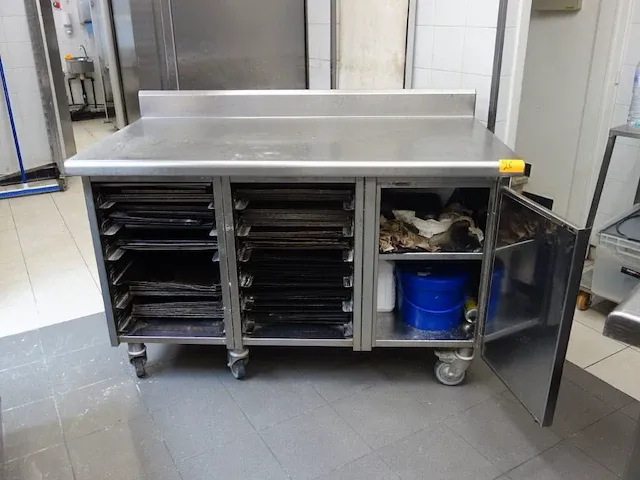 Verrijdbare inox werktafel - afbeelding 2 van  2